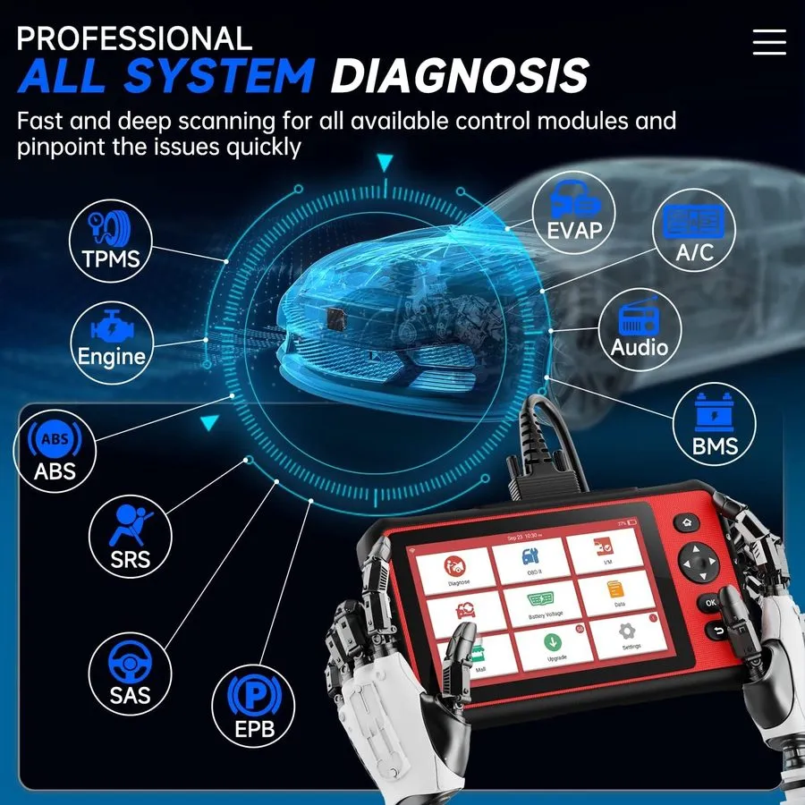 Диагностический сканер LAUNCH CRP909 Full System OBD2 Scanner Diagnostic Tool Ke