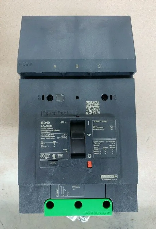 Автоматический выключатель BDA36040 40 Amp Square D 480V 3P I-Line Circuit Break