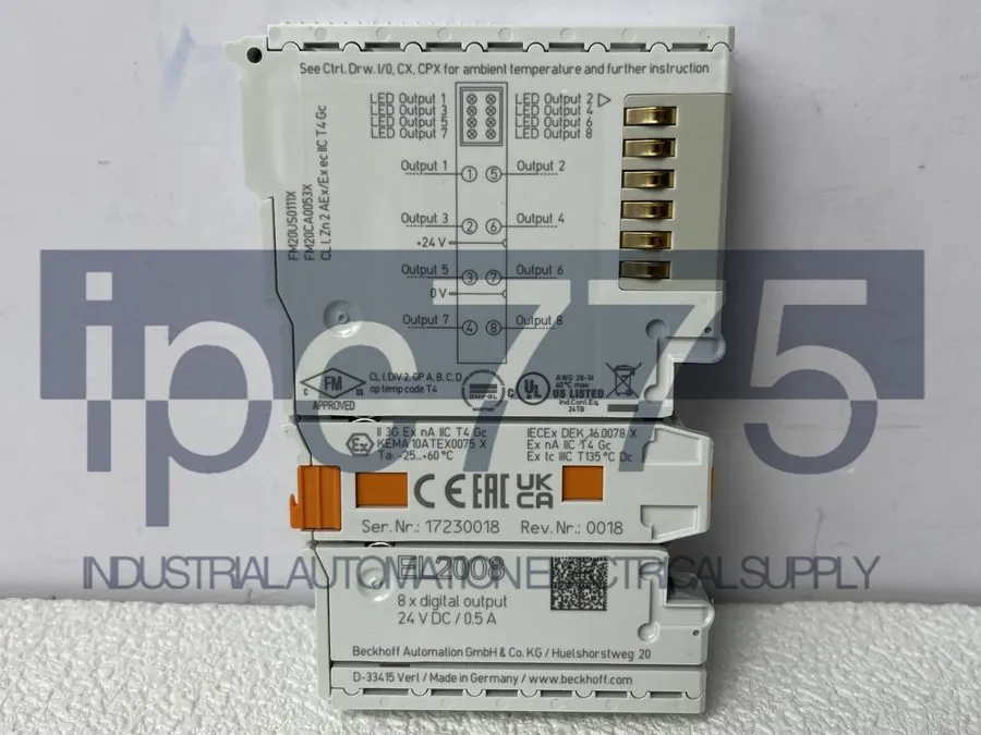 Модуль ввода-вывода EL2008-0000 BECKHOFF EtherCAT Terminal 8-channel digital out
