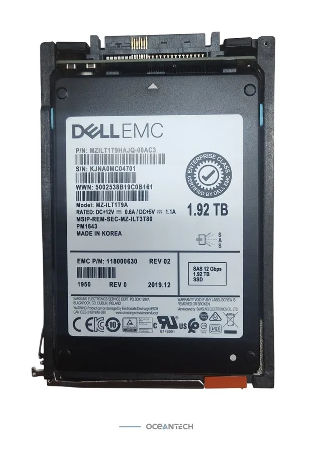SSD-накопитель MZ-ILT1T9A Dell EMC Samsung PM1643 1.92TB SAS 2.5'' SSD 118000630