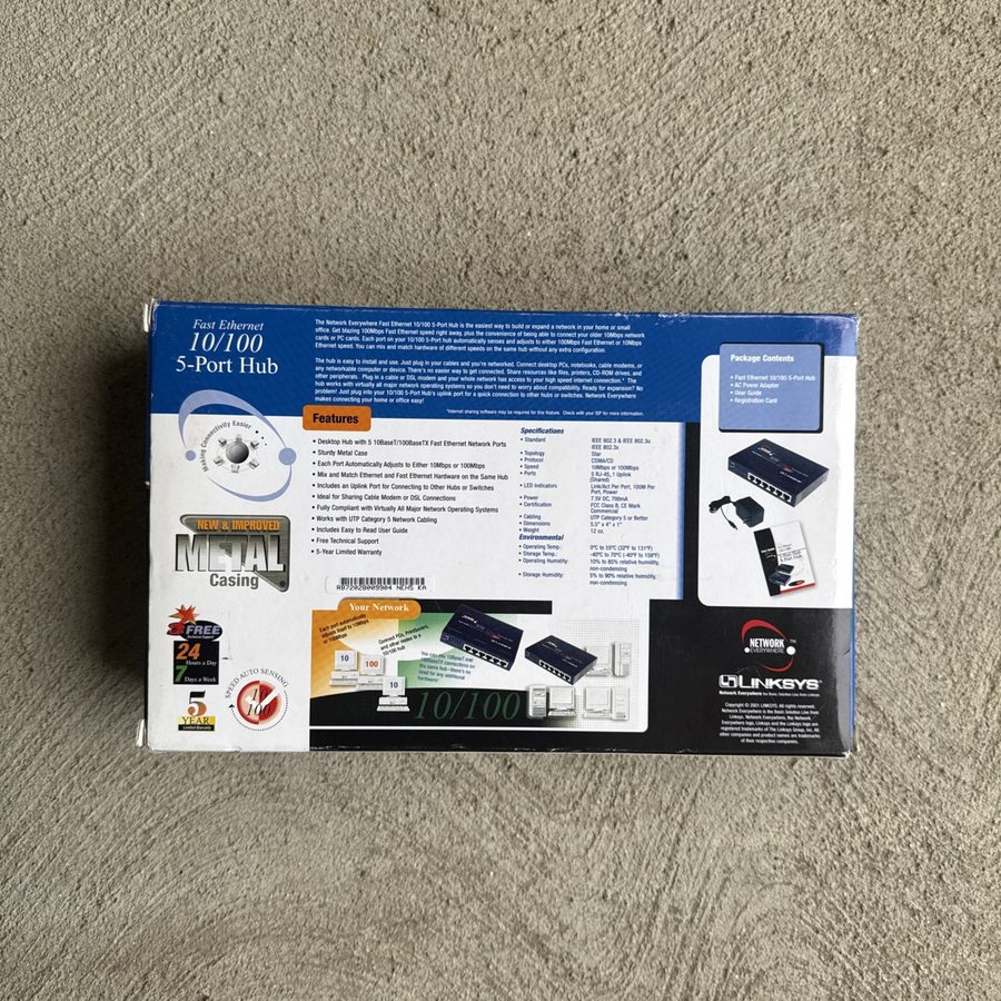 Коммутатор Linksys Network Everywhere NH1005 V2 Fast Ethernet 5 Port Hub