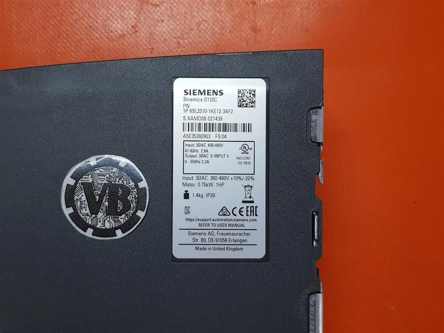 Частотный преобразователь Siemens SINAMICS G120C PN 6SL3210-1KE12-3AF2 0.75kW PR