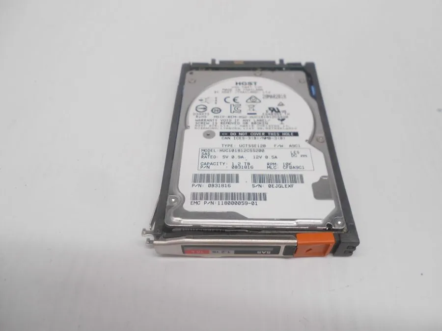 Жёсткий диск EMC 005051538 005052744 1.2TB 10K 6Gbps 2.5" SAS HDD Hard Drive — фото лота 1