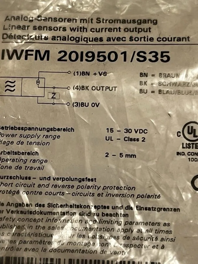 Датчик приближения Baumer Proximity Switch IWFM 2019501/S35 sensor — фото лота 1