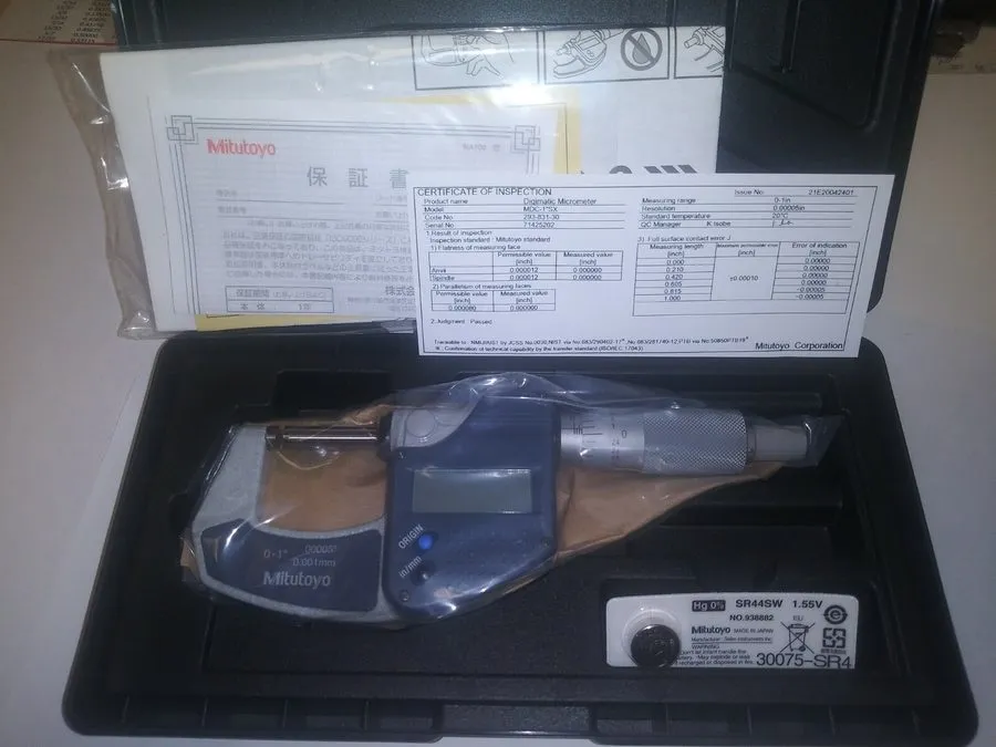 Микрометр MITUTOYO 293-831-30 Electronic Micrometer,0-1 In,Ratchet 1ARD6