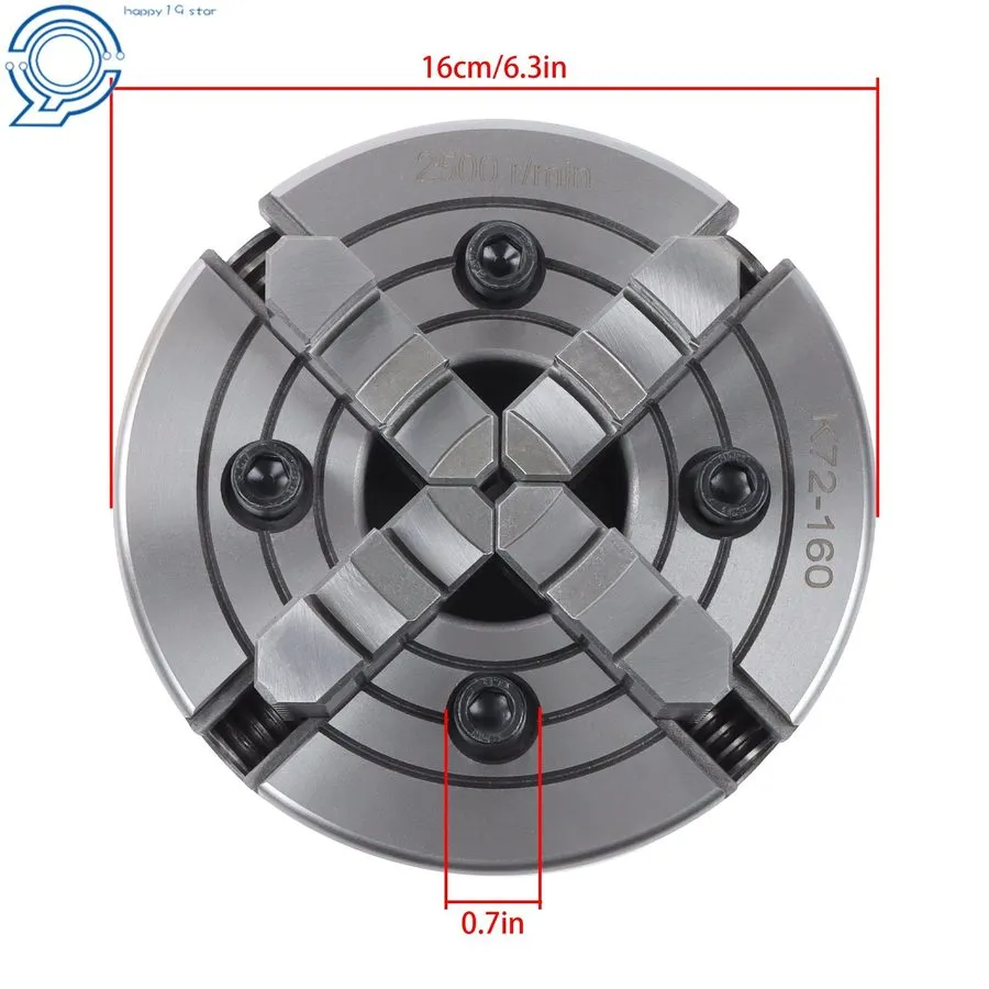 Режущий инструмент K72-160 4 Jaw Lathe Chuck 6.3 Inch Independent Reversible Jaw