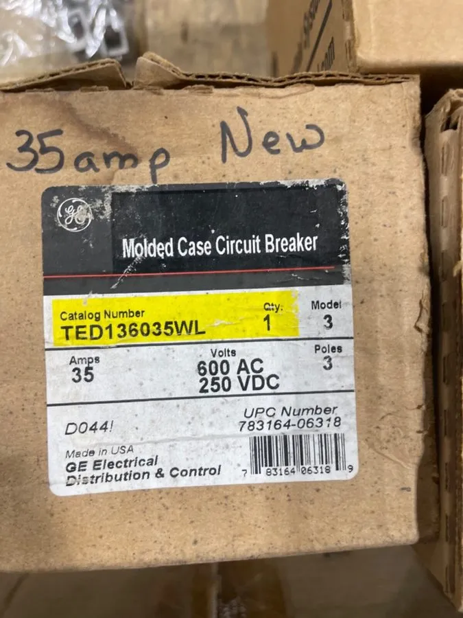 Автоматический выключатель GENERAL ELECTRIC GE TED136035WL 3 Pole 35 Amp 480V CI