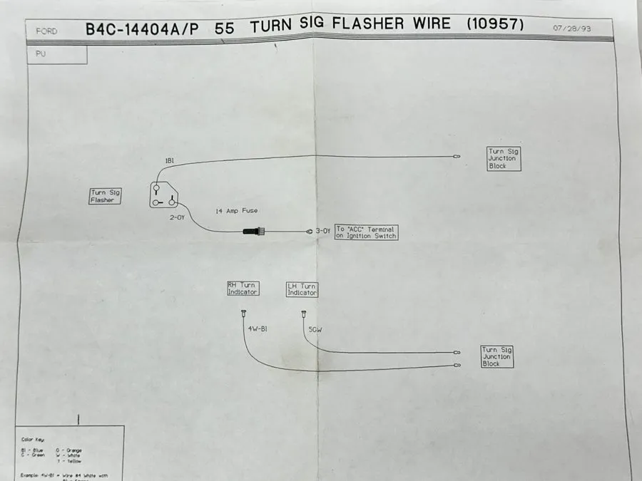 Жгут проводов 1955 Ford Pickup Truck Turn Signal Flasher Wire Harness Kit B4C-14 — фото лота 1