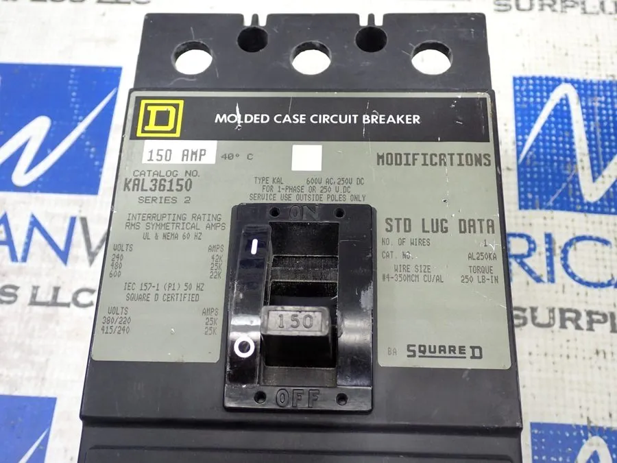 Автоматический выключатель Square D KAL36150 3 Pole 150 Amp 600 Volt 25kA@480V C