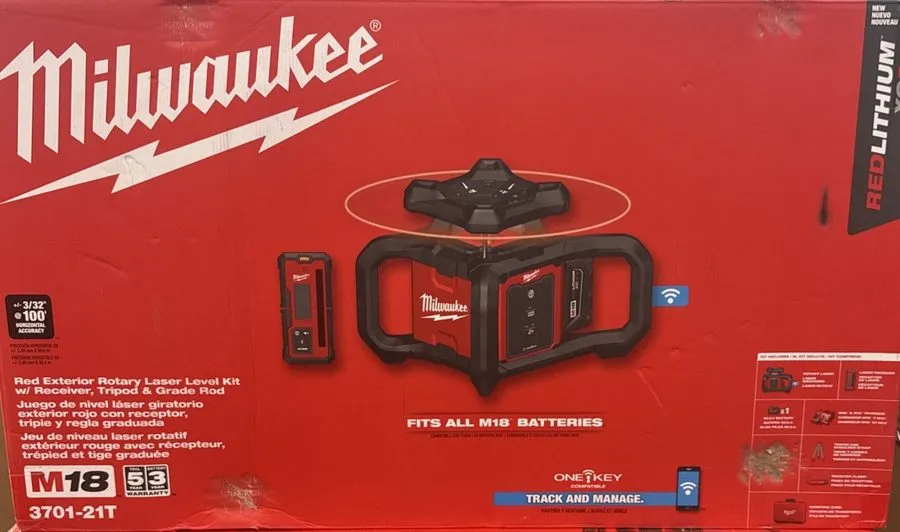 Нивелир Milwaukee Tool 3701-21T M18 Red Exterior Rotary Laser Level Kit With Rec