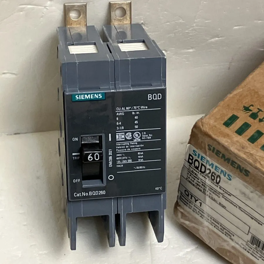 Автоматический выключатель BQD260 Siemens Circuit Breaker 2 Pole 60 Amp 277/480V