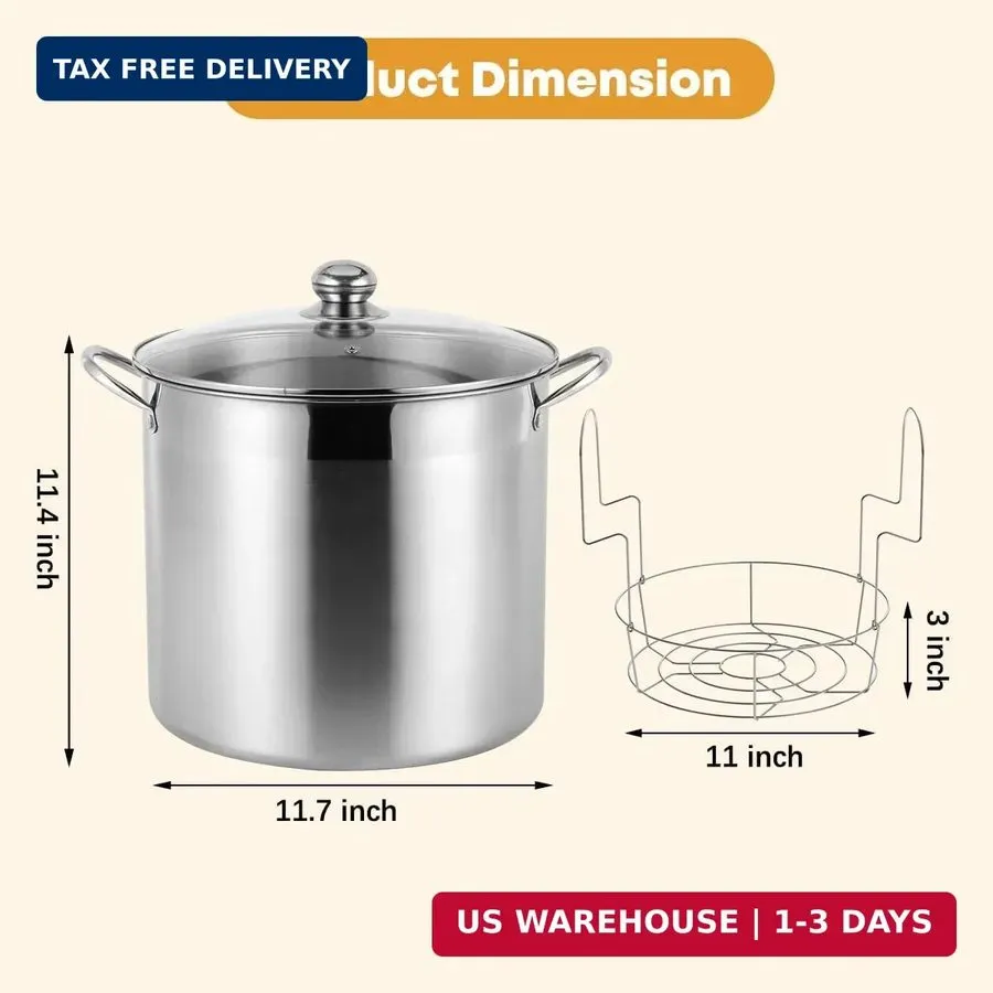 Водяная баня 21.5Qt Water Bath Canner with Glass Lid and Jar Rack 21.5 Quarts, S — фото лота 2