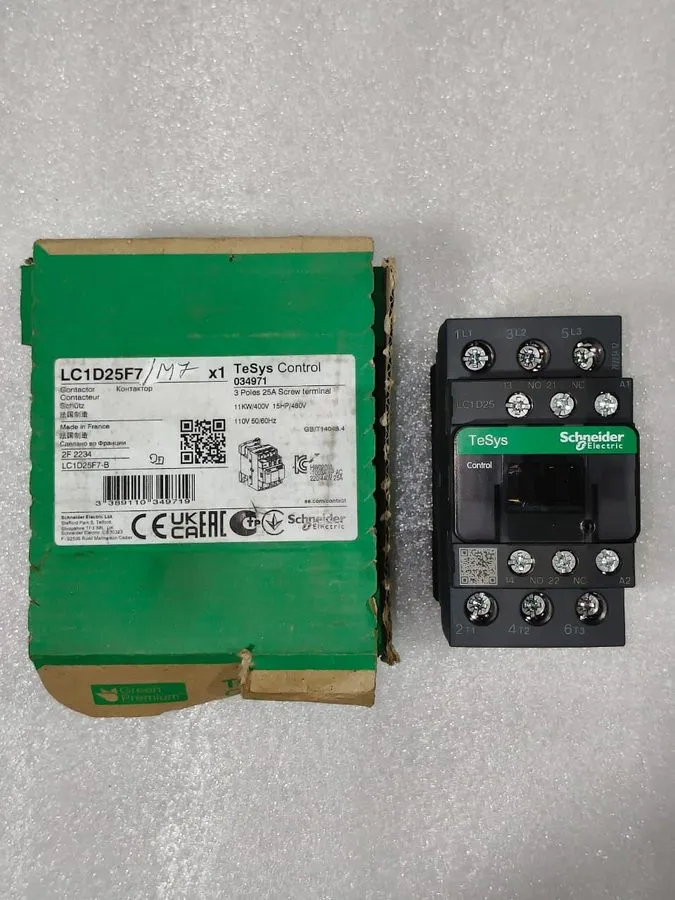 Контактор Schneider Electric LC1D25F7 TeSys D Power Contactor 25A, 110V AC