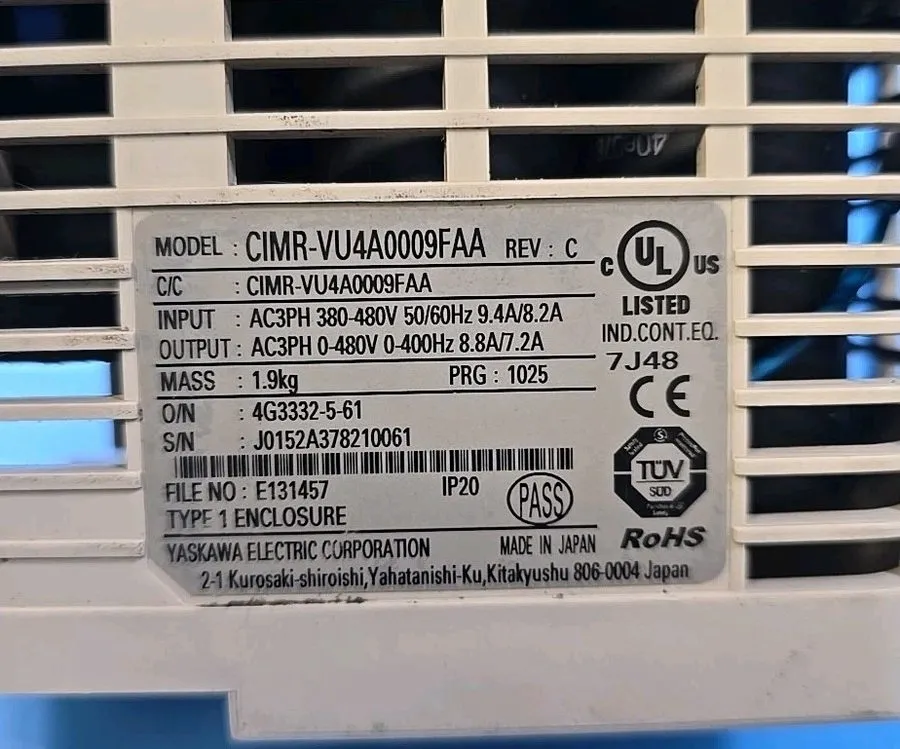 Частотный преобразователь Yaskawa V1000 CIMR-VU4A0009FAA Rev C AC Drive AC3PH 38