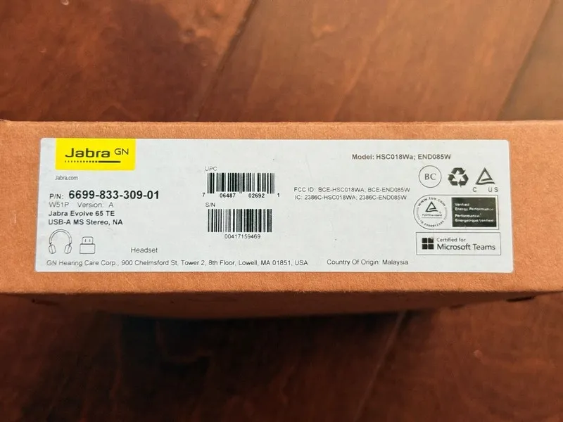 VoIP-шлюз Jabra Evolve 65 TE USB-A MS Stereo Wireless Headset 6699-833-309