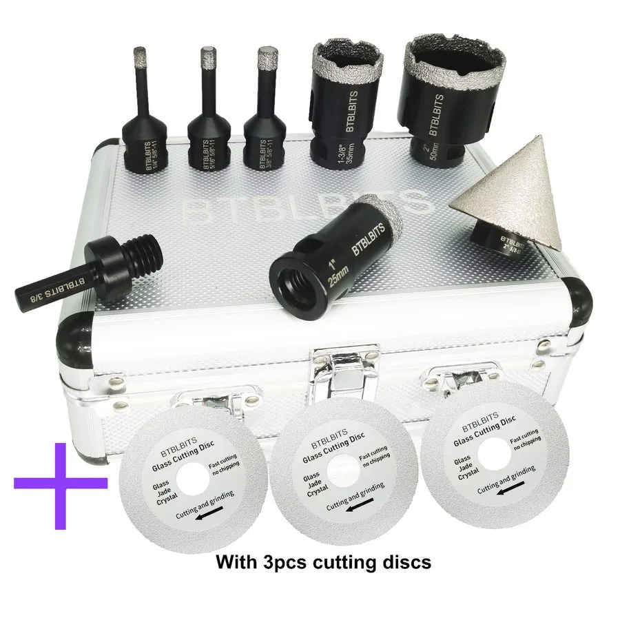 Режущий инструмент box Diamond Core Drill Bits Set Ceramic Tile Marble Hole Saw — фото лота 1