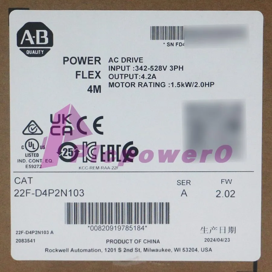 Частотный преобразователь Allen-Bradley 22F-D4P2N103 PowerFlex4M AC Drive 1.5 kW