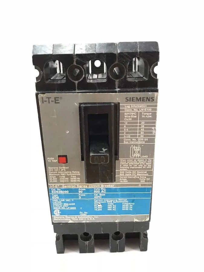 Автоматический выключатель SIEMENS SENTRON ED43B090 3 Pole 90 AMP Type ED4 Circu