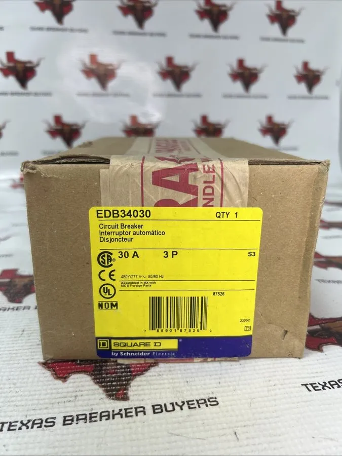 Автоматический выключатель Square D EDB34030 Circuit Breaker 30A 3-Pole 480V AC  — фото лота 1