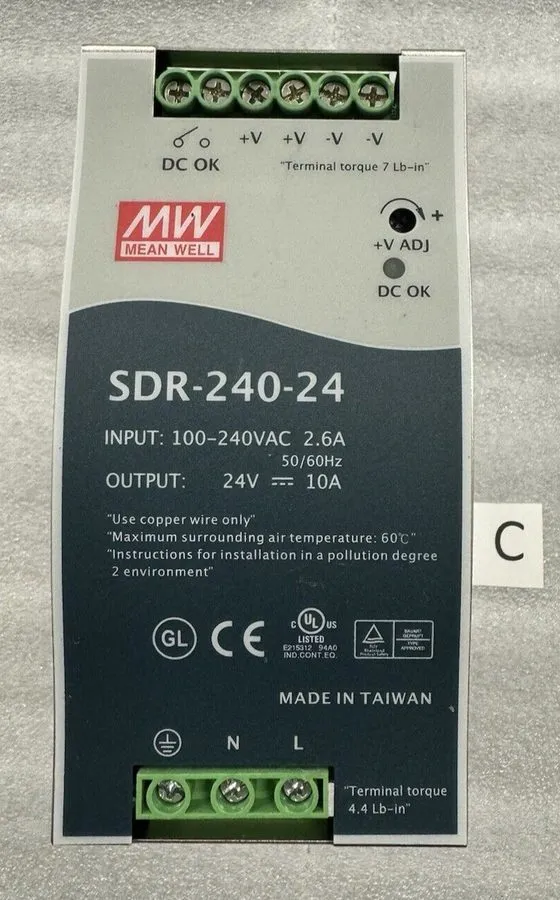 Блок питания MEAN WELL SDR-240-24 AC to DC DIN-Rail Power Supply 240W 24VDC 10A