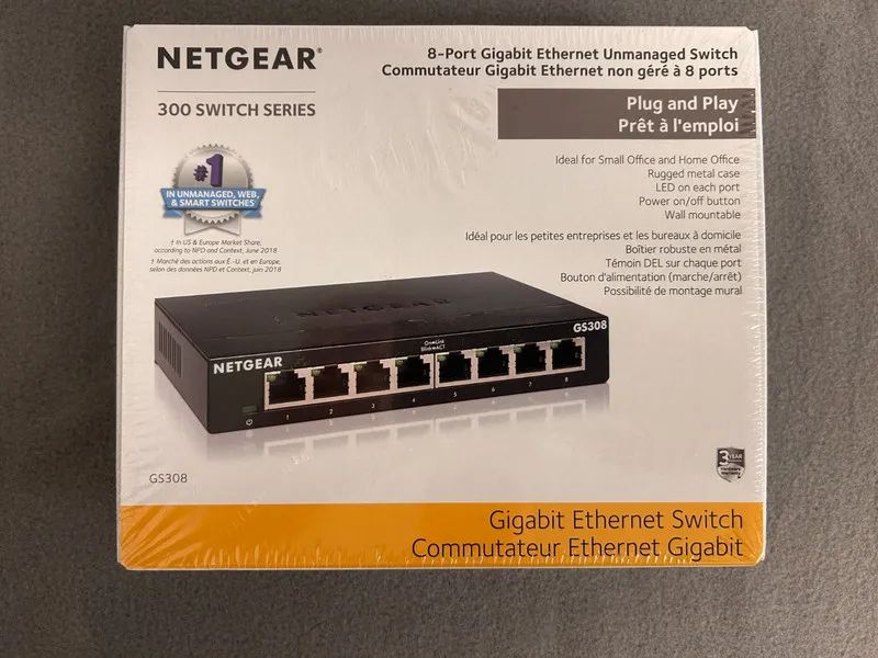 Коммутатор NETGEAR GS308 GS308-300PAS 8-Port Gigabit Ethernet Unmanaged Switch