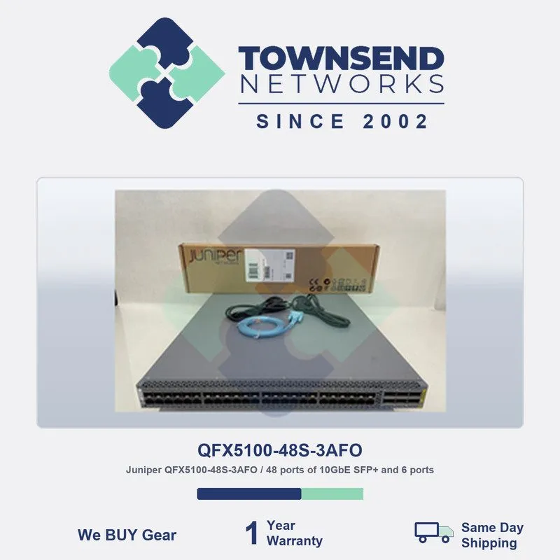 Трансивер Juniper QFX5100-48S-3AFO 48-Port SFP/SFP+10GbE 6x40GBE QSFP+ Dual AC