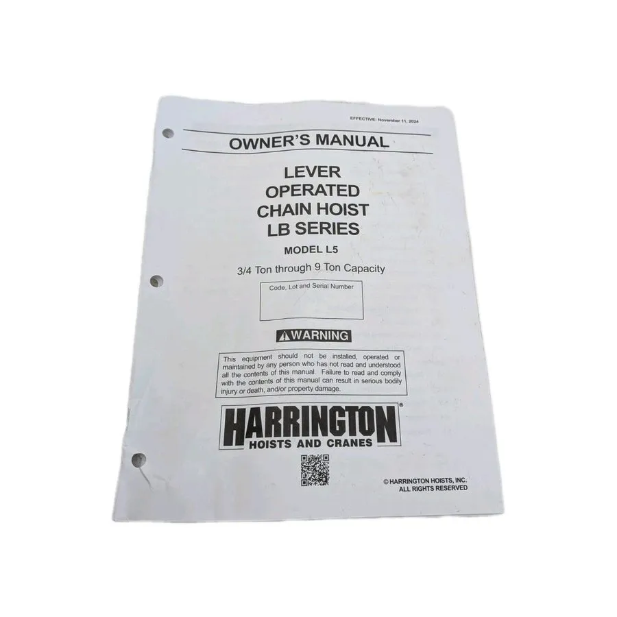 Таль Harrington LB010-15 Lever Chain Hoist, 2000 Lb Capacity, 15 Ft Lift