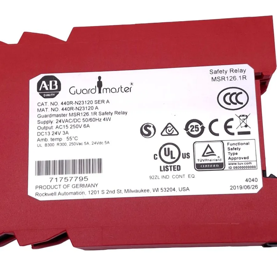 Реле безопасности Allen Bradley 440R-N23120 MSR126.1R, 24V AC/DC,Safety Relay