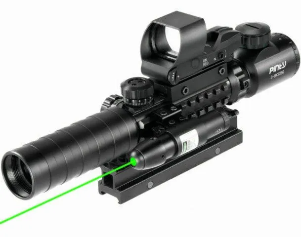 Оптико-электронная система PINTY HRS0011GN 3-9x32 Illuminated Reflex Sight 4 Ret — фото лота 3