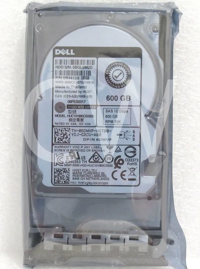 Жёсткий диск HUC101860CSS200 6DWVP Dell GEN13 600GB 10K RPM 12Gb/s 2.5"SAS Hard