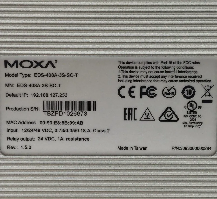 IIoT-устройство Moxa EDS-408A-3S-SC-T 8 Port Ethernet Switch — фото лота 3