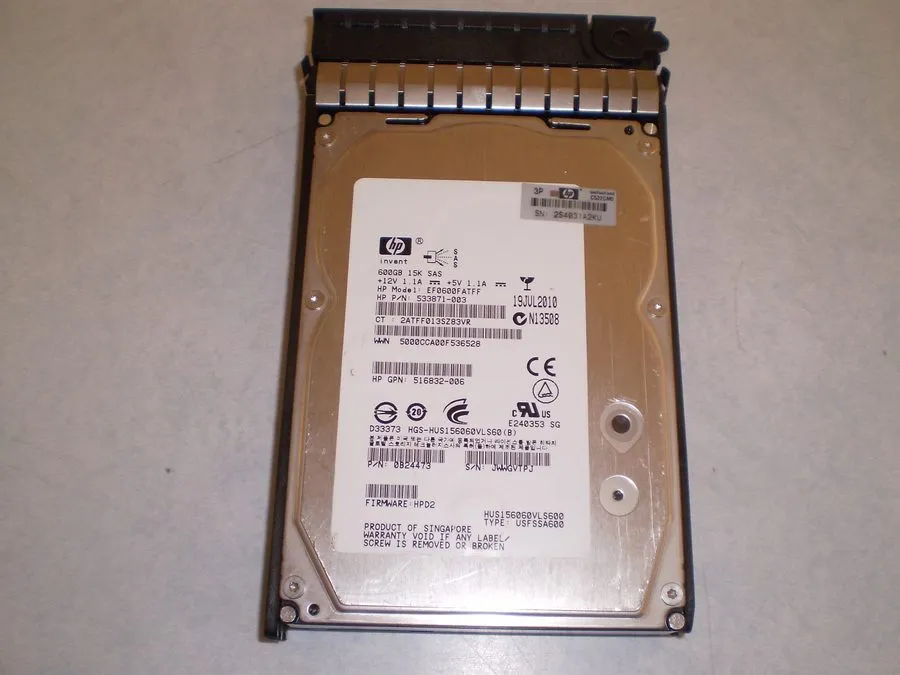 Жёсткий диск HP AP872A 583718-001 M6612 600GB 6G SAS 15K RPM LFF 3.5" HDD HARD D