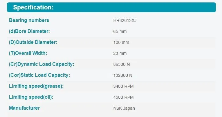 Подшипник NSK HR32013XJ tapered roller bearing