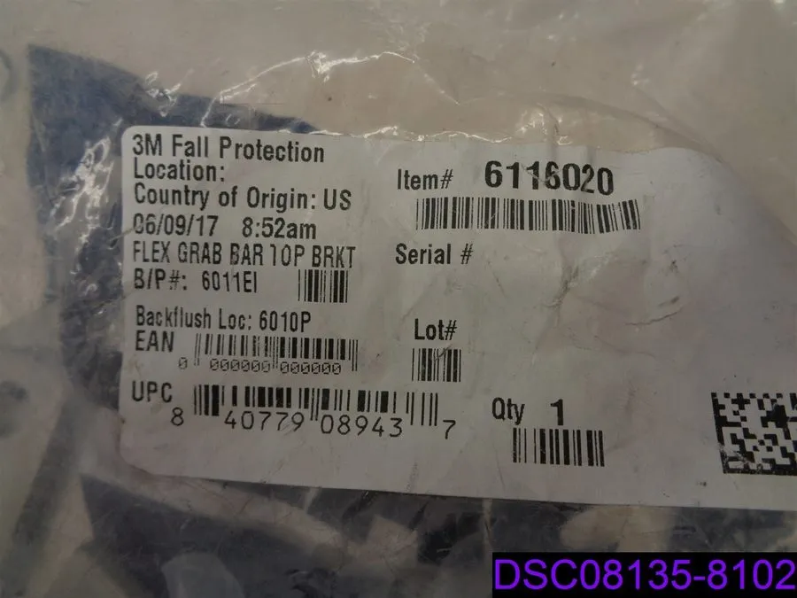 Складское оборудование 3M Fall Protection Flex Grab Bar Top Bracket P/N 6116020 — фото лота 2