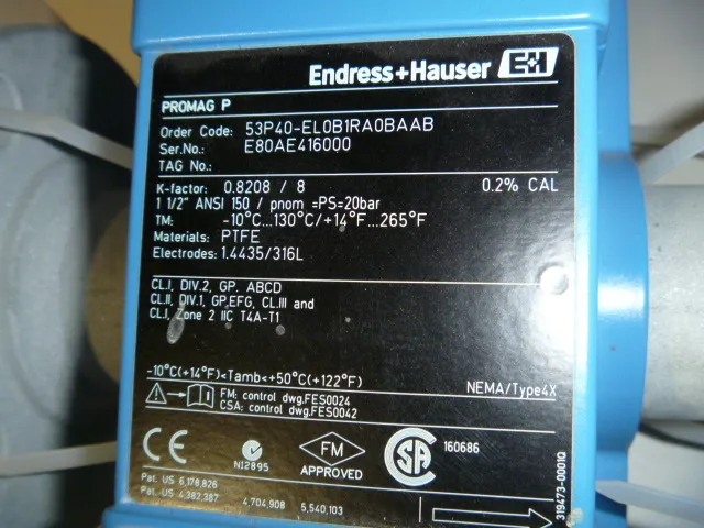 Расходомер Endress Hauser 53P40-EL0B1RA0BAAB Promag 53 P 1.5" Flowmeter Transmit
