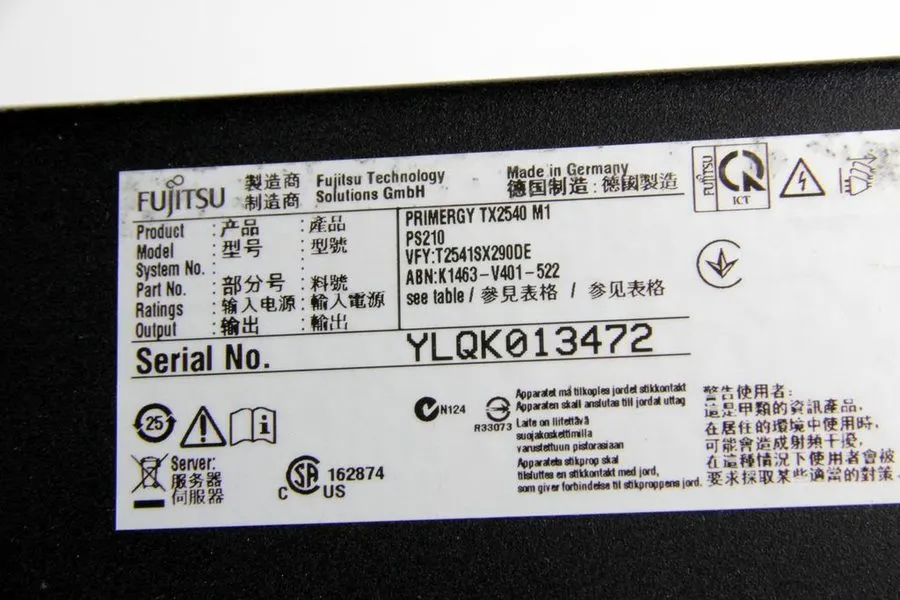 Сервер Fujitsu SATA Server Primergy TX2540 M1 19" Rack + 4x Toshiba 600GB HDD 10 — фото лота 1