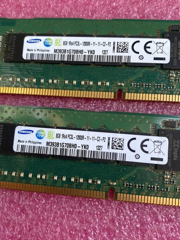 Модуль памяти Samsung M393B1G70BH0-YK0 8GB 1RX4 PC3L-12800R DDR3 ECC RDIMM RAM — фото лота 1