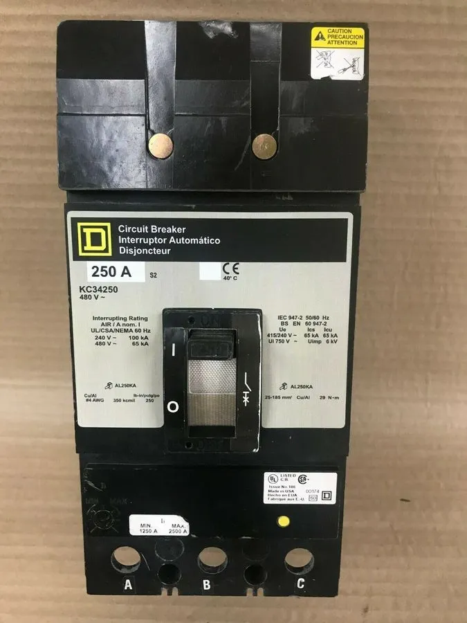 Автоматический выключатель Square D KC34250 250 Amp 3 Pole 480V @65KA I-Line Cir