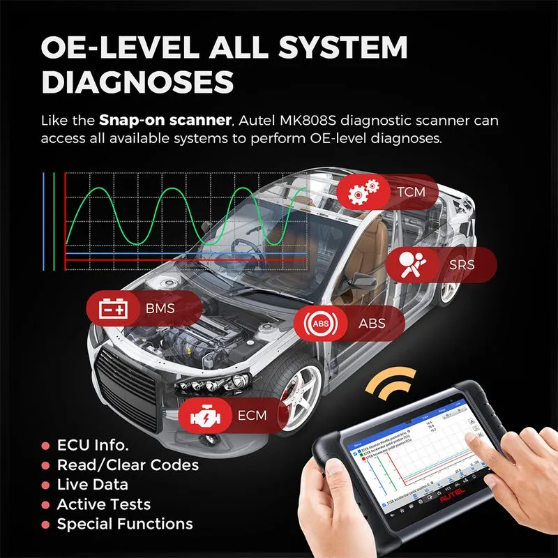 Диагностический сканер 2025 Autel MaxiCOM MK808S-TS MX808S-TS Full TPMS Diagnost — фото лота 4