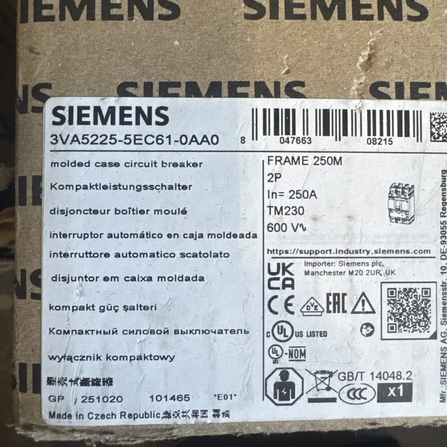 Автоматический выключатель Siemens 3VA5225-5EC61-0AA0 Molded Case Circuit Breake