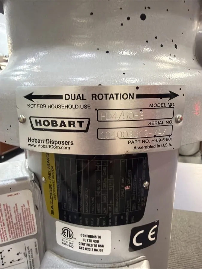Оборудование для общепита Hobart Commercial Garbage Disposal, FD4/75-3, 3/4 HP, 