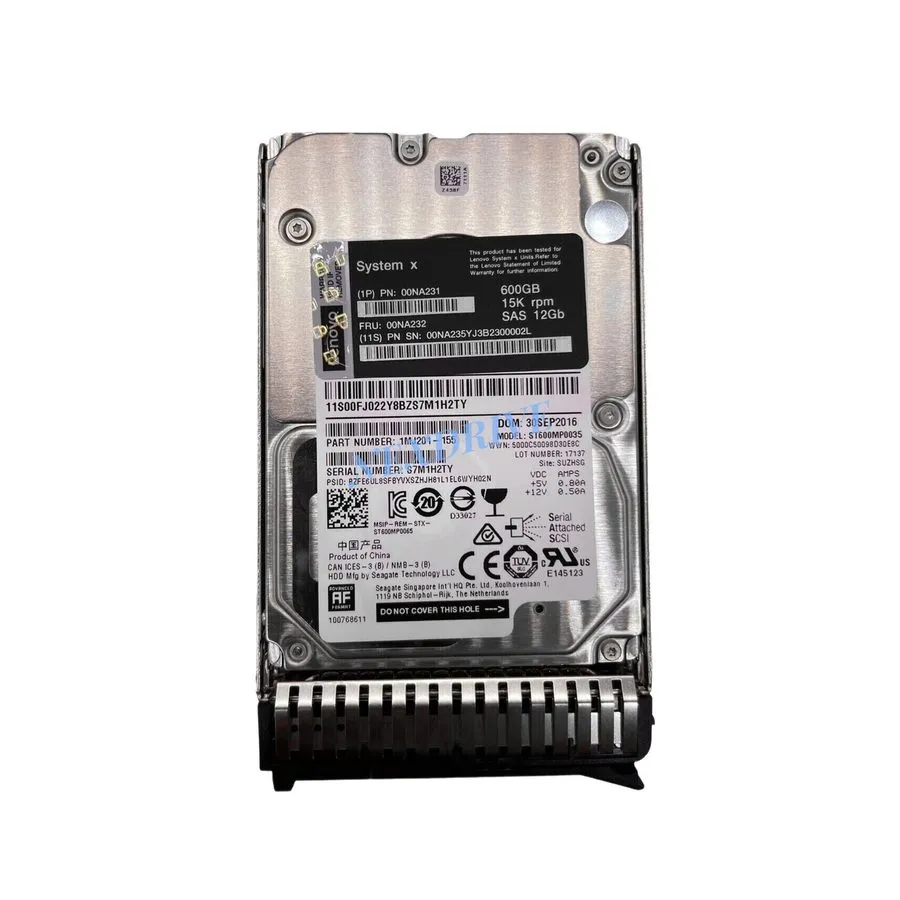 Жёсткий диск LENOVO 00NA235 00NA232 00NA231 600GB 15K RPM 12G 2.5" SFF SAS X3650