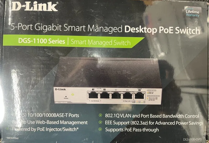 Коммутатор D-Link DGS-1100-05PD 5-Port Gigabit Smart Managed Desktop PoE Switch