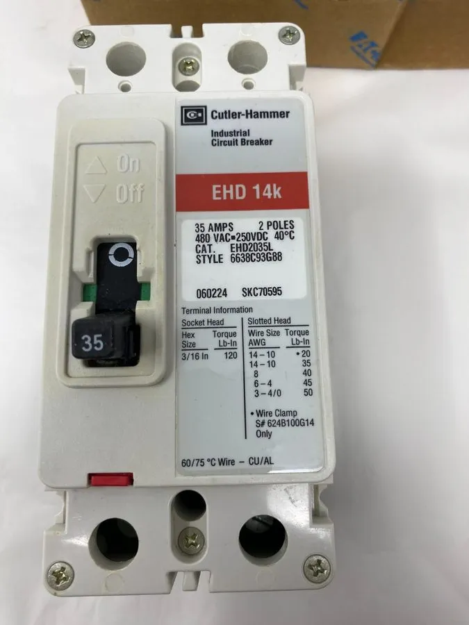 Автоматический выключатель Eaton Cutler-Hammer EHD2035L 35A 480V 250VDC 2P Indus