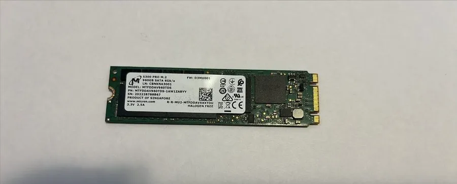 SSD-накопитель MICRON MTFDDAV960TDS 960GB SATA 6GBPS M.2 5300 PRO SSD