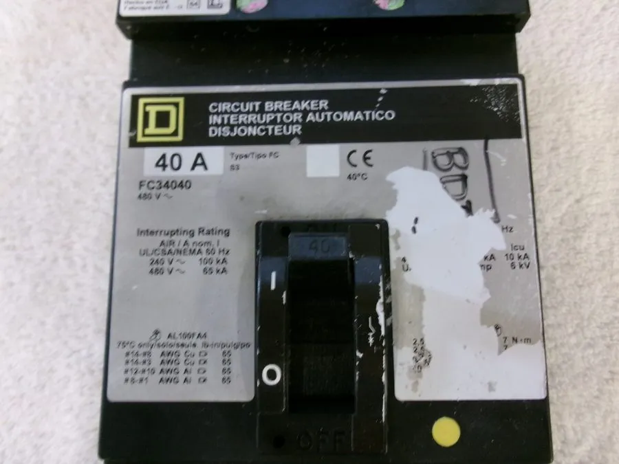 Автоматический выключатель Square D FC34040 I-line Circuit Breaker. 40A. 3P. 480