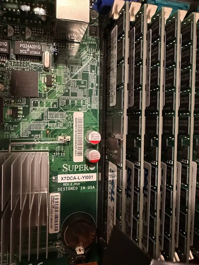 Материнская плата SUPERMICRO 1U Server X7DCA-L-YI001 Rev 1.01A LGA771 24GB RAM 1 — фото лота 2