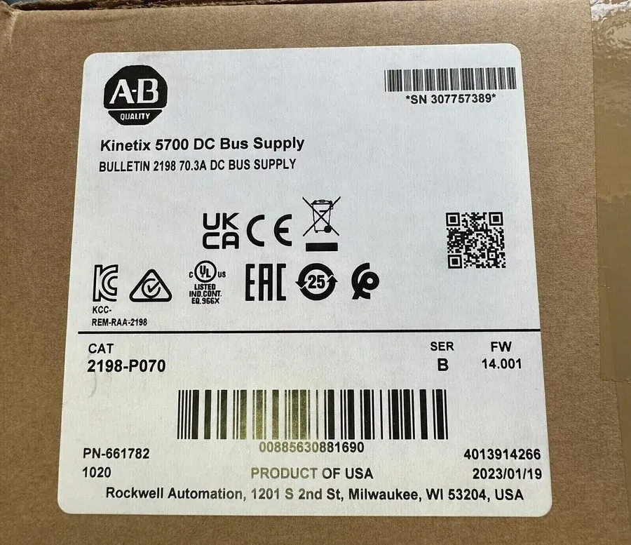Привод Allen-Bradley 2198-P070 Kinetix 5700 25A DC Bus Supply 480VAC 3-ph 55mm