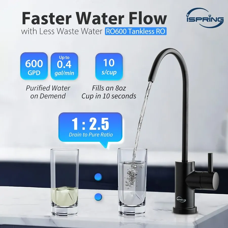 Насос iSpring RO600ORB Tankless RO Reverse Osmosis Water Filtration System, 600  — фото лота 1