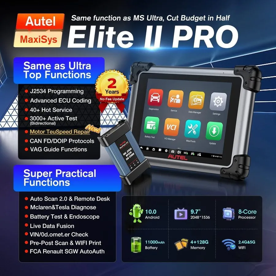 Диагностический сканер Autel MaxiSys Elite II PRO MS909 Diagnostic Scanner ECU P — фото лота 2